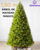 Árbol de Navidad MAGICA 1,50m con mando a distancia y micro LEDs de colores integrados + REGALO.