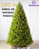 Árbol de Navidad MAGICA 1,80m con mando a distancia y micro LEDs de colores integrados + REGALO.
