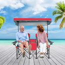 Silla Doble de Camping con Sombrilla y Nevera Integrada