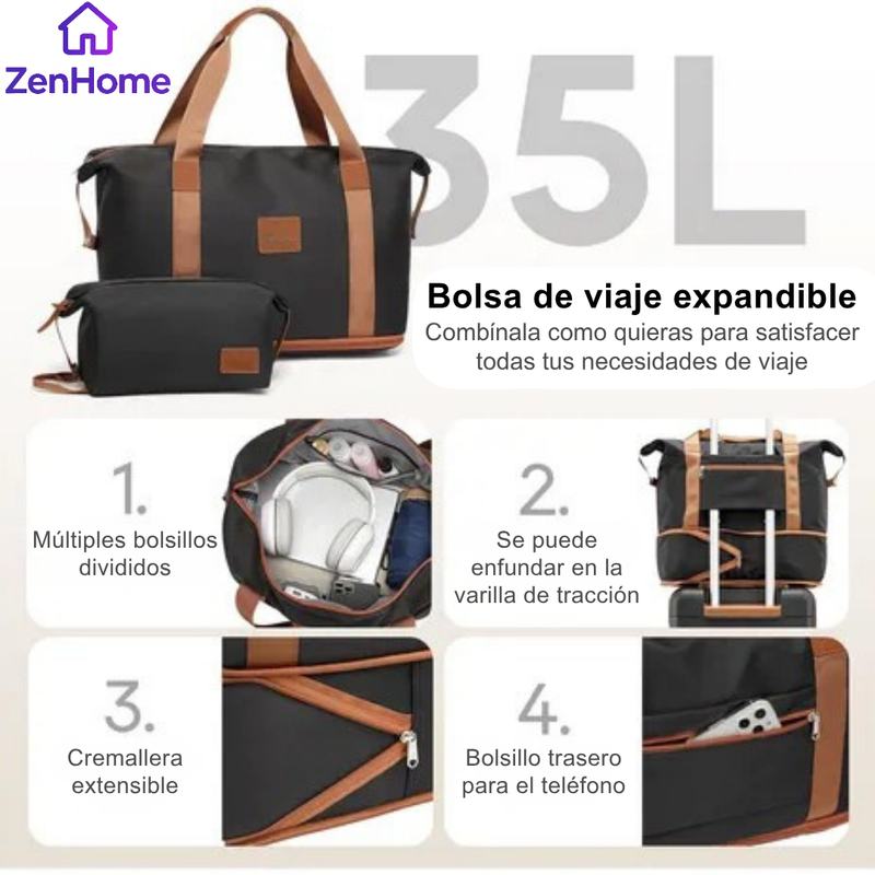 Kit de Viaje IMIOMO – 3 Piezas: Valija 20” + Bolsa de Lona + Neceser
