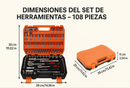 Kit de Herramientas 108 Piezas🔧Juego de Dados y Raches, Solución profesional en casa