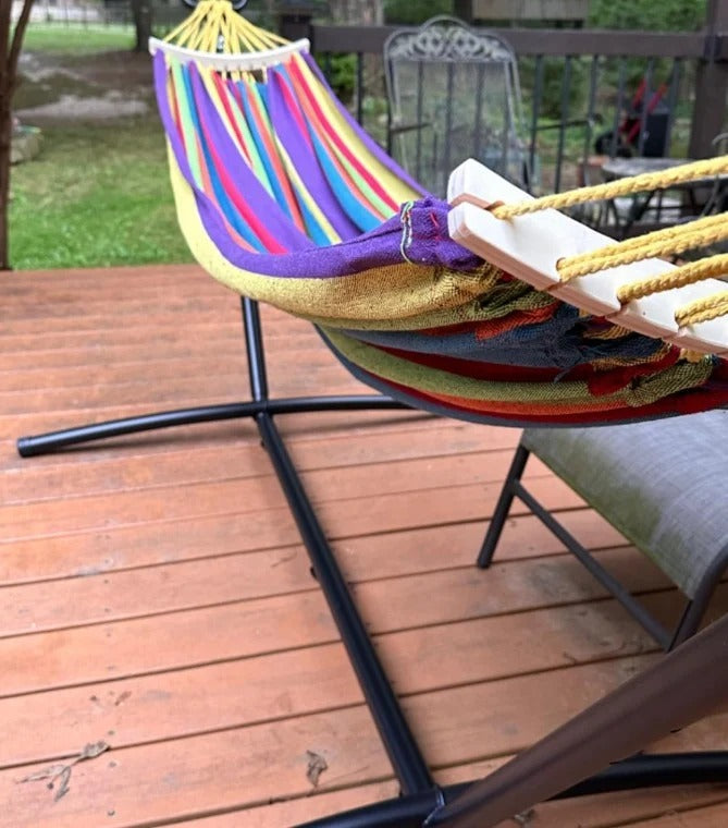 RelaxMax™ – Hamaca Portátil con Soporte de Acero y Ultra Confort