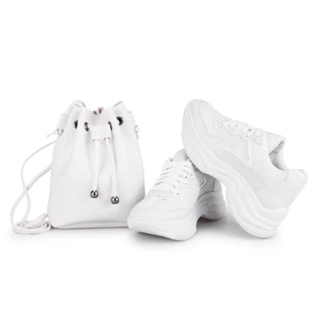 Kit de Zapatillas Deportivas para Mujer con Suela Gruesa y Bolso Bandolera
