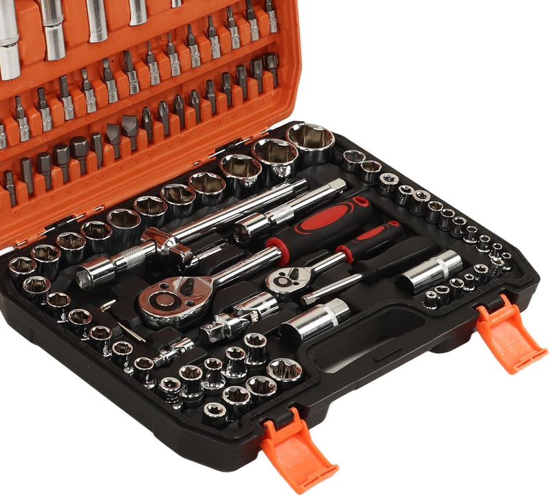 Kit de Herramientas 108 Piezas🔧Juego de Dados y Raches, Solución profesional en casa