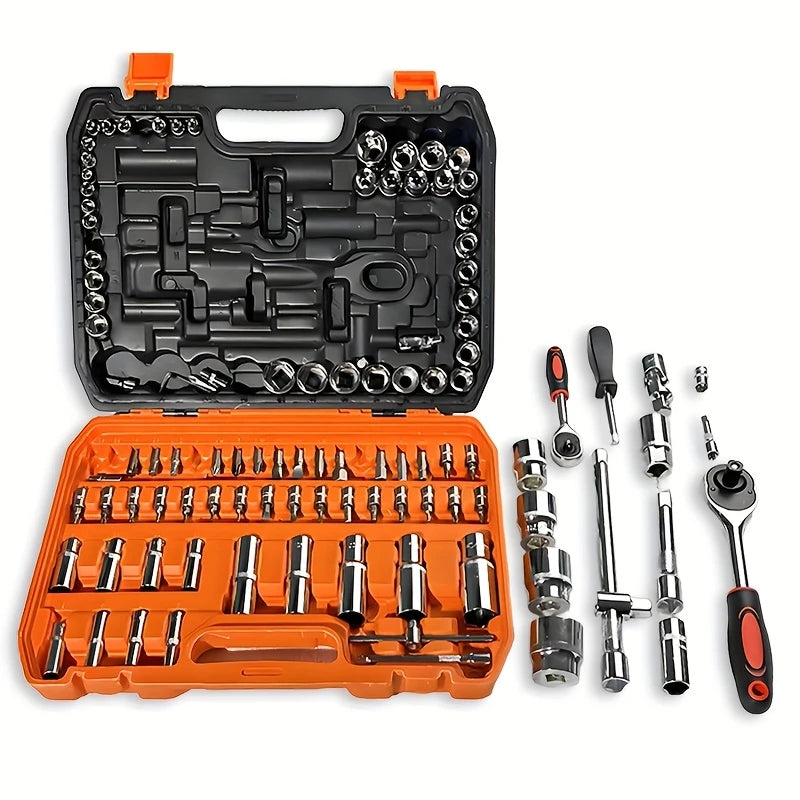 Kit de Herramientas 108 Piezas🔧Juego de Dados y Raches, Solución profesional en casa
